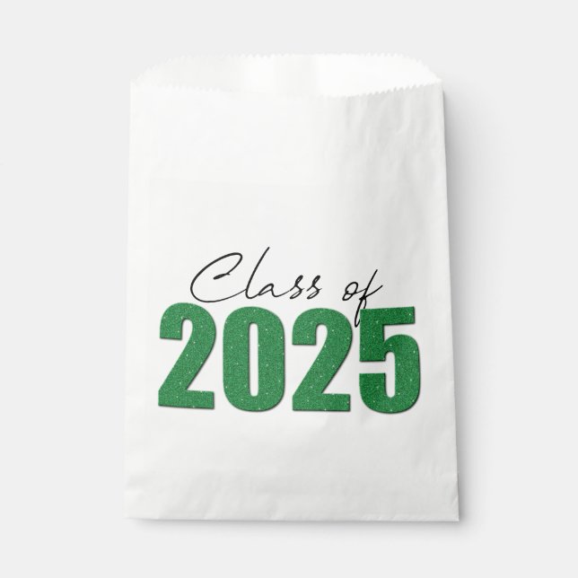 Green Glitter Class of 2025 Favour Bag (Front)