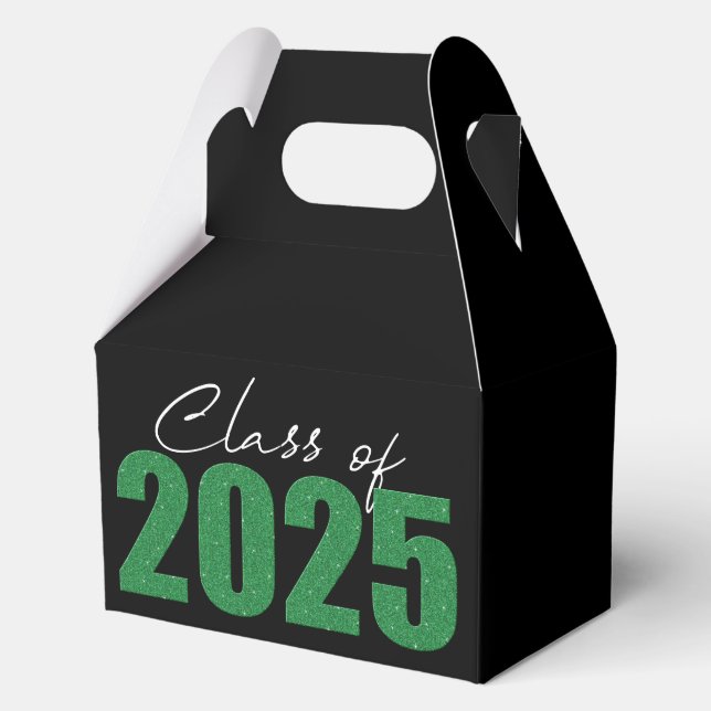 Green Glitter Class of 2025 Favour Box (Front)