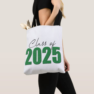 Green Glitter Class of 2025 Tote Bag
