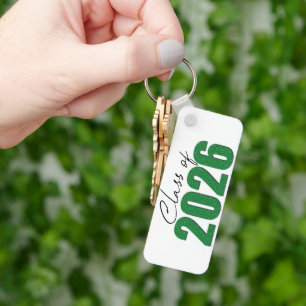 Green Glitter Class of 2026 Key Ring