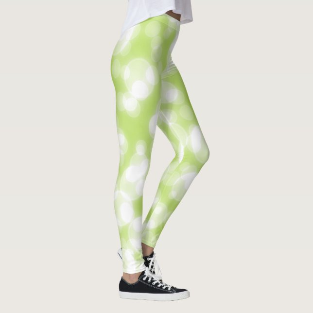 Green Glitter Faux Foil Bokeh Leggings (Right)