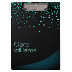 Green Glitter Faux Sparkle Confetti Modern Clipboard