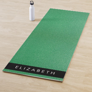 Green Glitter, Glitter Background, Your Name Yoga Mat