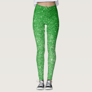 Green Glitter Glitz & Glam, Sparkling Leggings