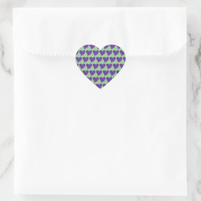 Green Glitter Heart Sticker (Bag)