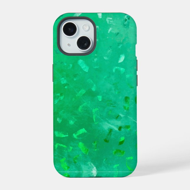 Green Glitter iPhone 15 Case (Back)