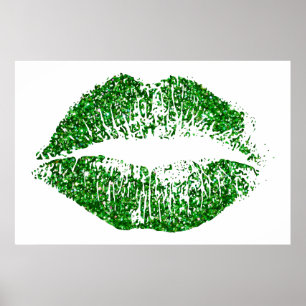 Green Glitter Lips #2 Poster