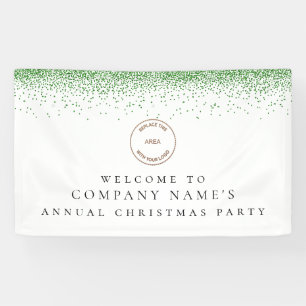 Green Glitter Logo Company Welcome Christmas Party Banner