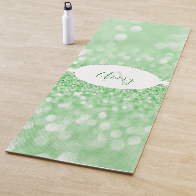 Green Glitter Personalise Yoga Mat (In Situ)