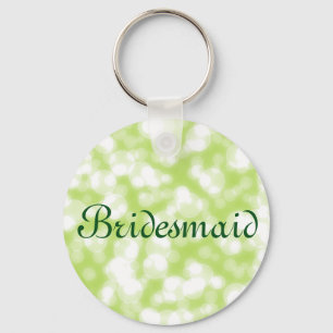 Green Glitter Personalised Bridesmaid Key Ring
