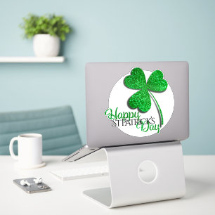 Green Glitter Shamrock Happy St Patrick’s Day  T-S
