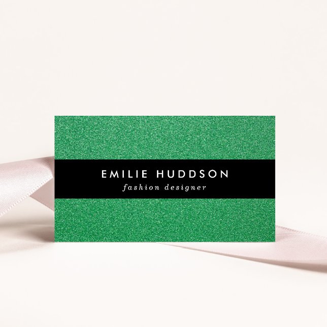 Green Glitter, Sparkle, Glitter Background Business Card (Creator Uploaded)