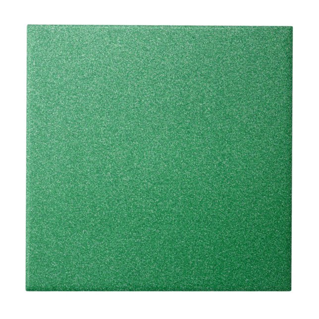 Green Glitter, Sparkle, Glitter Background Ceramic Tile (Front)