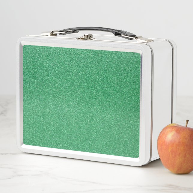 Green Glitter, Sparkle, Glitter Background Metal Lunch Box (In Situ)