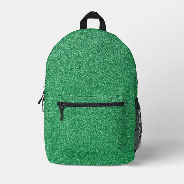 Green Glitter, Sparkle, Glitter Background Printed Backpack (Front)