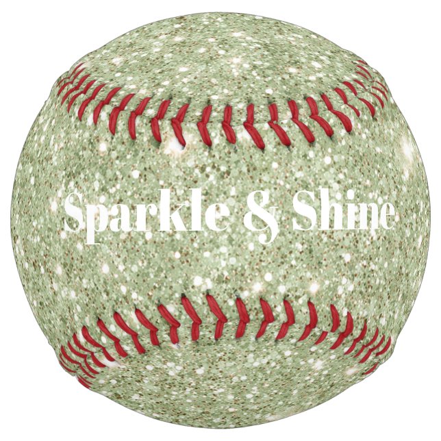 Green Glitter Sparkle Softball (Front)