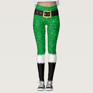 Green Glitter, Sparkling sequins Christmas Legging