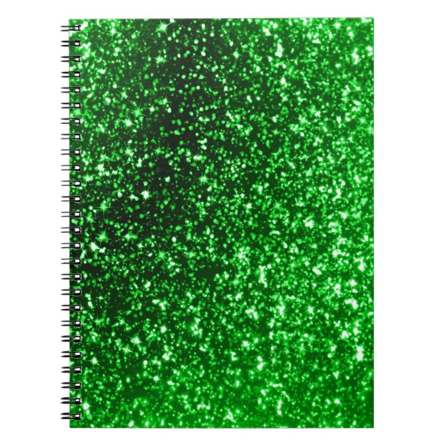 Green Glitter Spiral Notebook (Front)