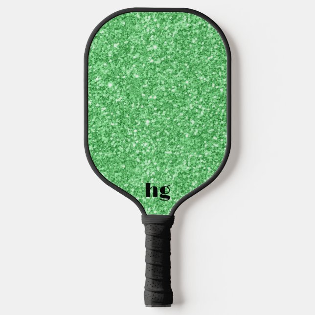 Green glitter texture image pickleball paddle (Front)