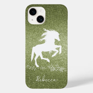 Green Glitter Unicorn Case-Mate iPhone Case