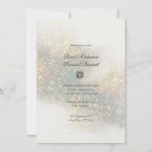 Green Glitter Watercolor Shapes Wedding 