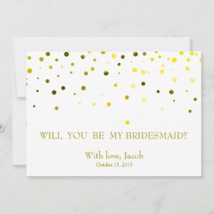 Green Glitter Will You Be My Bridesmaid Invitation