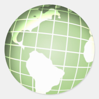 Green Globe Classic Round Sticker
