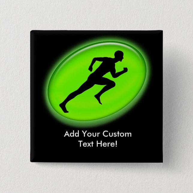 Green Glow Fitness Logo 15 Cm Square Badge (Front)