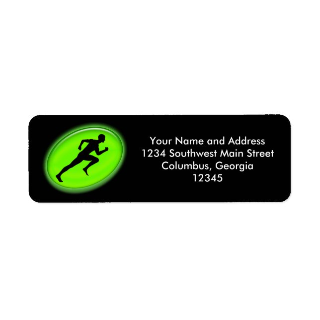 Green Glow Fitness Logo Return Address Label (Front)