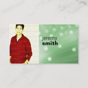 Green Glow Headshot Business Card