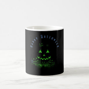 Green Glowing Black Halloween Jack O Lanterns Coffee Mug