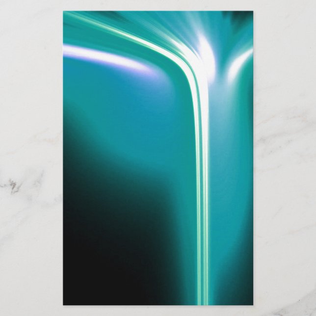 Green Glowing Waterfall of Light Stationery (Front)