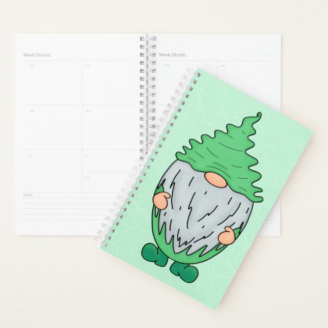 Green Gnome Spiral Bound Planner Notebook (Display)