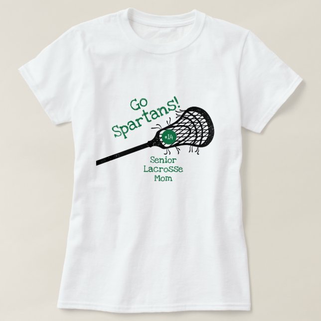 Green Go Team Lacrosse Mum T-Shirt (Design Front)