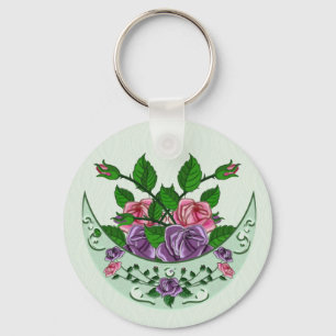 Green Goddess Upright Crescent Key Ring