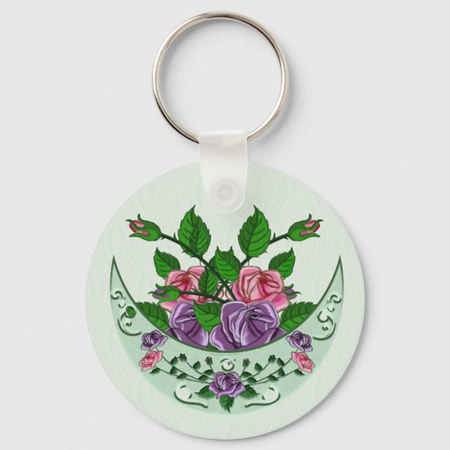 Green Goddess Upright Crescent Key Ring (Front)