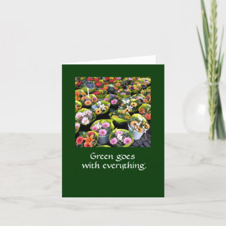 Green goes with everything. NOTE CARD DKGR LG