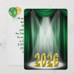Green & Gold 2025 Graduation in Spotlight  Invitation