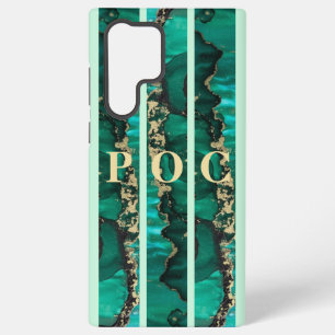 Green Gold Abstract Monogram Case-Mate Samsung Galaxy Case