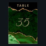 Green Gold Agate Geode Wedding Table Number<br><div class="desc">Chic emerald green and gold glitter agate wedding table numbers easy to customise.</div>