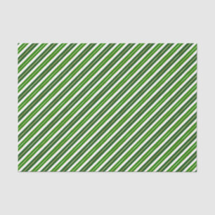 Green, Gold and White Christmas Stripes Tissue Paper