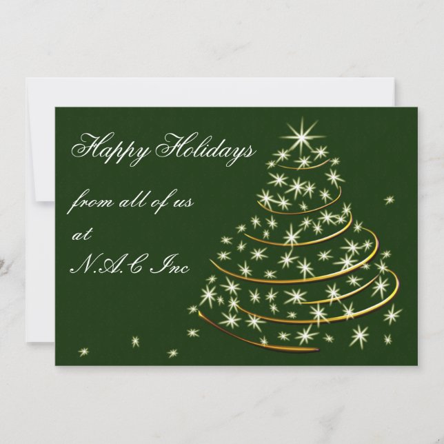 green gold Business Holiday Flat cards (Front)