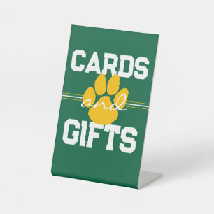 Green & Gold Cards & Gifts Graduation Table Pedestal Sign