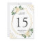 Green Gold Chic Floral Modern 5x7 Table Number