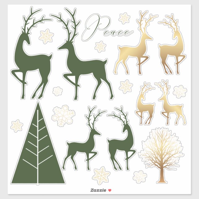 Green Gold Christmas Holiday Modern Elements (Sheet)