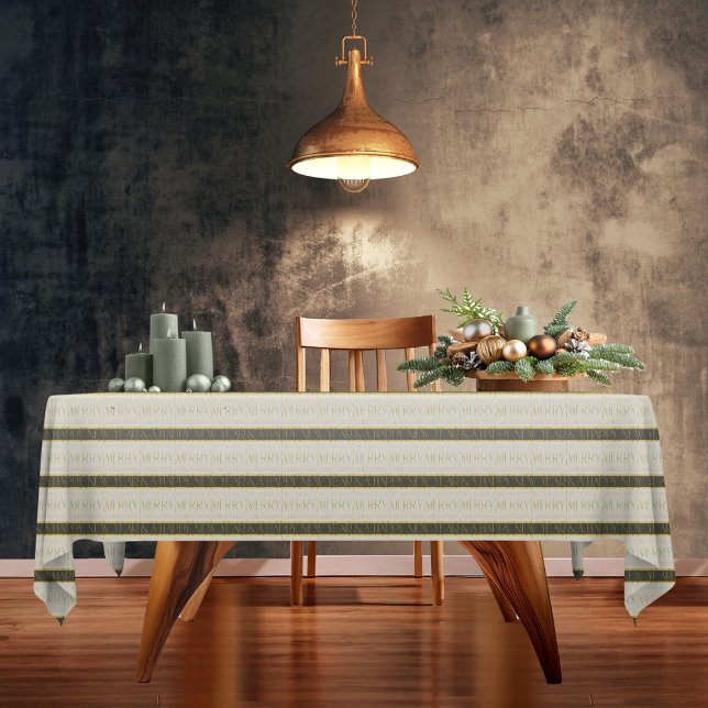 Green Gold Christmas Pattern#35 ID1009 Tablecloth (Creator Uploaded)