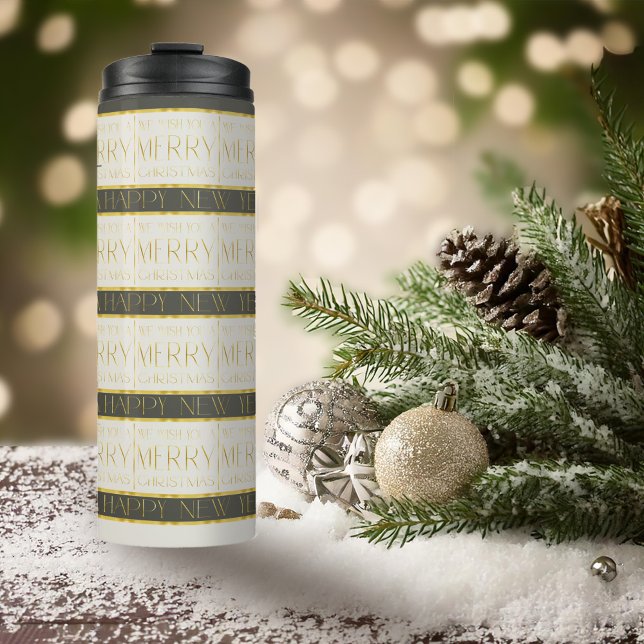 Green Gold Christmas Pattern#35 ID1009 Thermal Tumbler (Creator Uploaded)