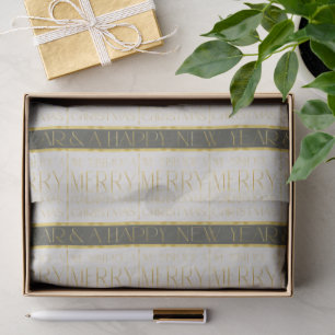 Green Gold Christmas Pattern#35 ID1009 Tissue Paper