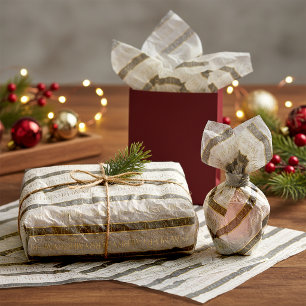 Green Gold Christmas Pattern#35 ID1009 Tissue Paper