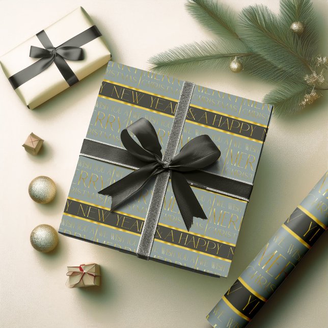 Green Gold Christmas Pattern#35b ID1009 Wrapping Paper (Creator Uploaded)